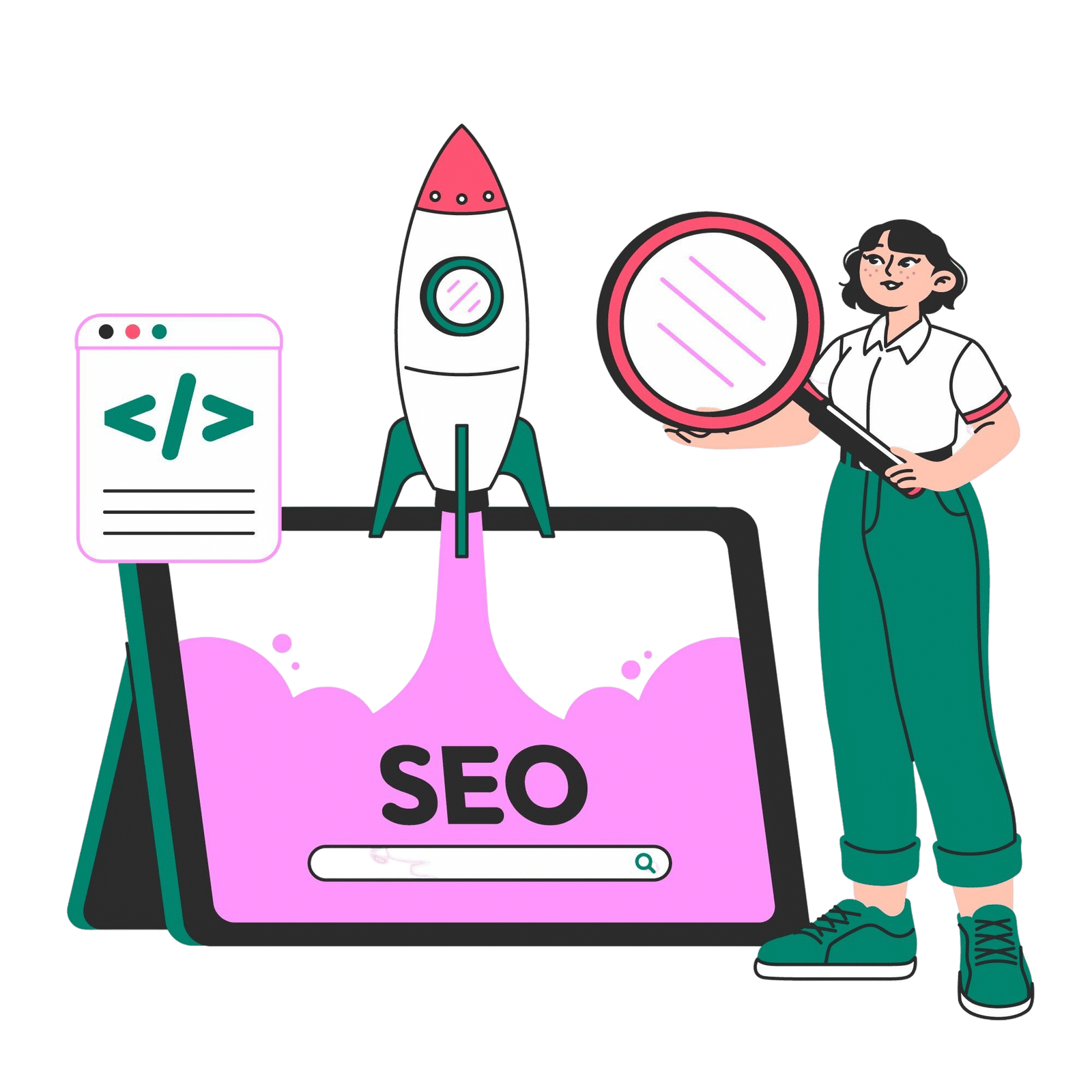 SEO Specialist Muhammad Saqlain – SEO Concept Illustration